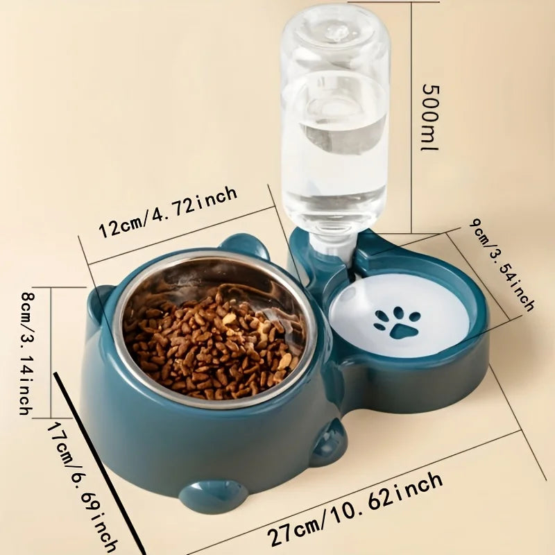 Distributeur Automatique Incliné – Nourriture & Eau Sans Électricité 🥣💧🐶💛
