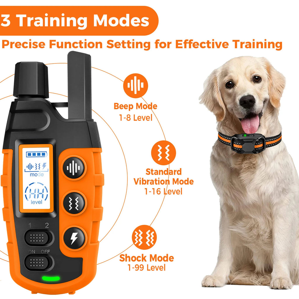Collier de Dressage Longue Portée – Contrôle à Distance & Éducation Douce 📡🐶💛