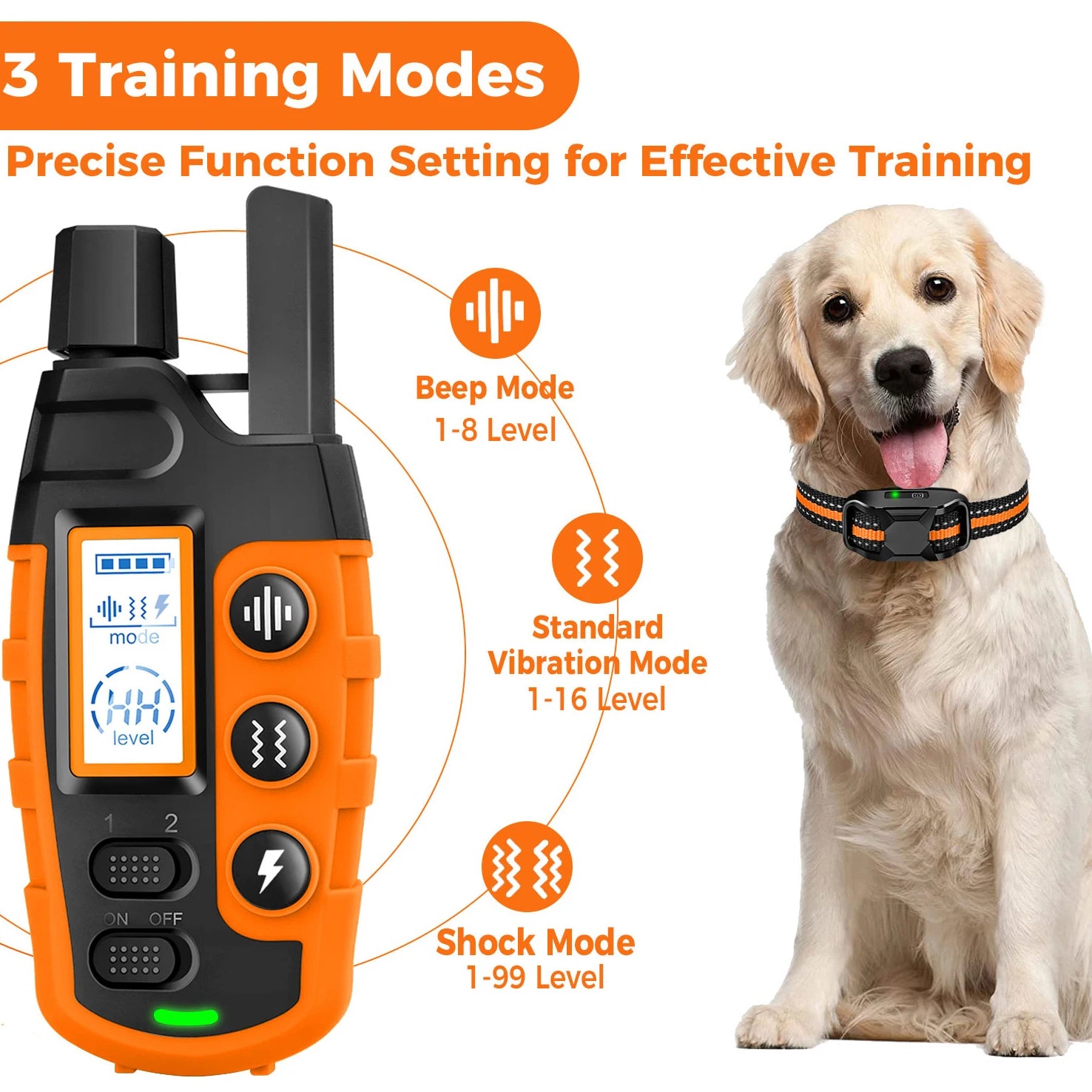 Long-Range Training Collar – Remote Control & Gentle Education 📡🐶💛