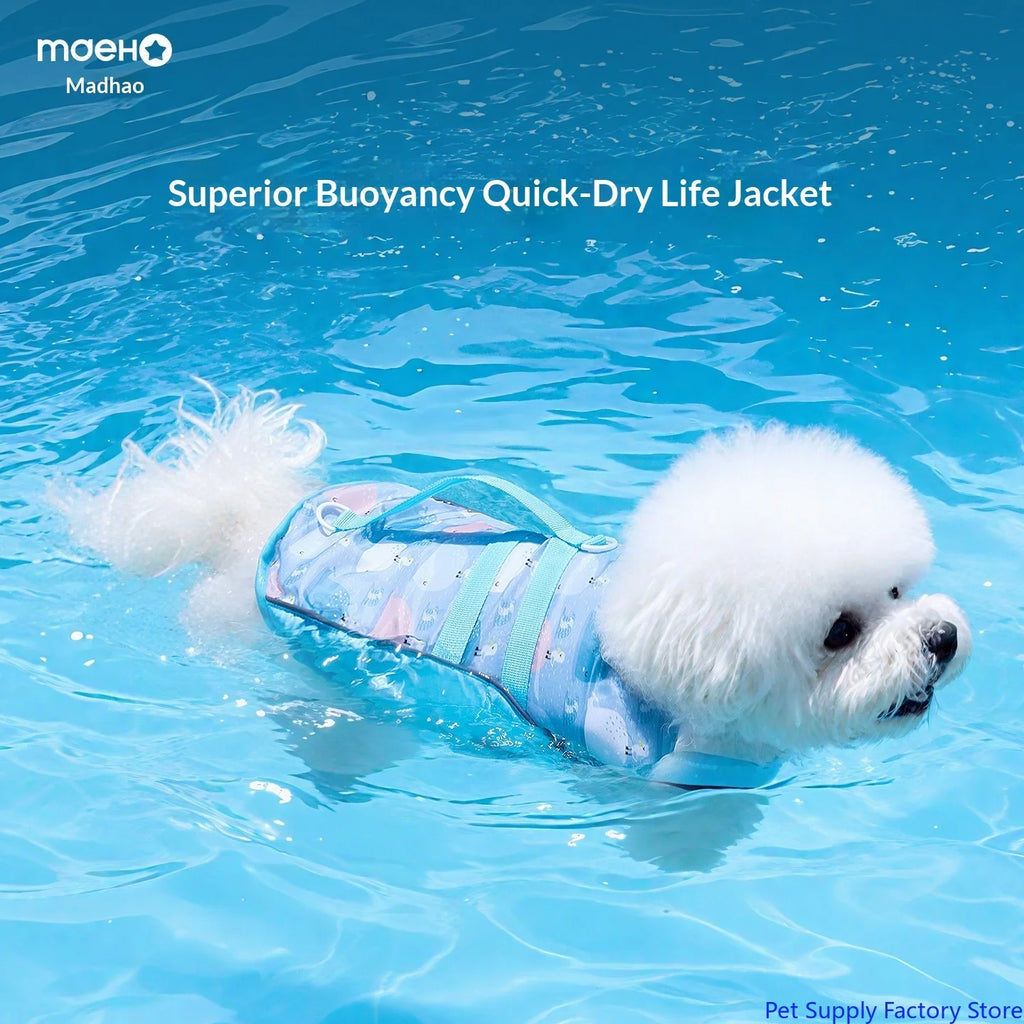 Gilet de Sauvetage pour Petit & Moyen Chien – Flottabilité & Sécurité Optimale 🐶🌊💛