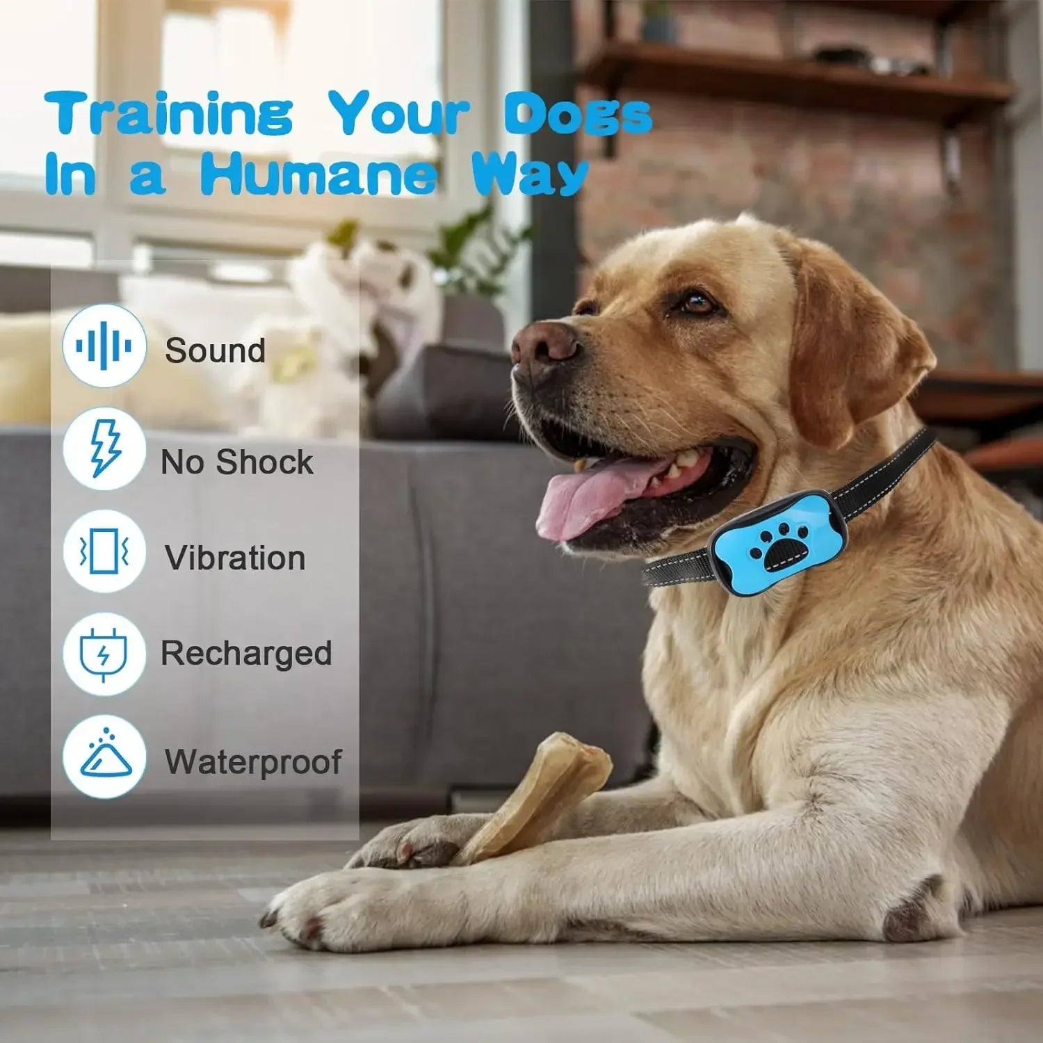 Smart Bark Collar – Ultrasonic & Gentle Vibration 🐶💛