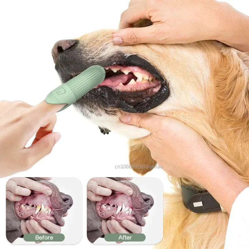 360° Finger Toothbrush – Hygiene & Fresh Breath 🐶🦷💛