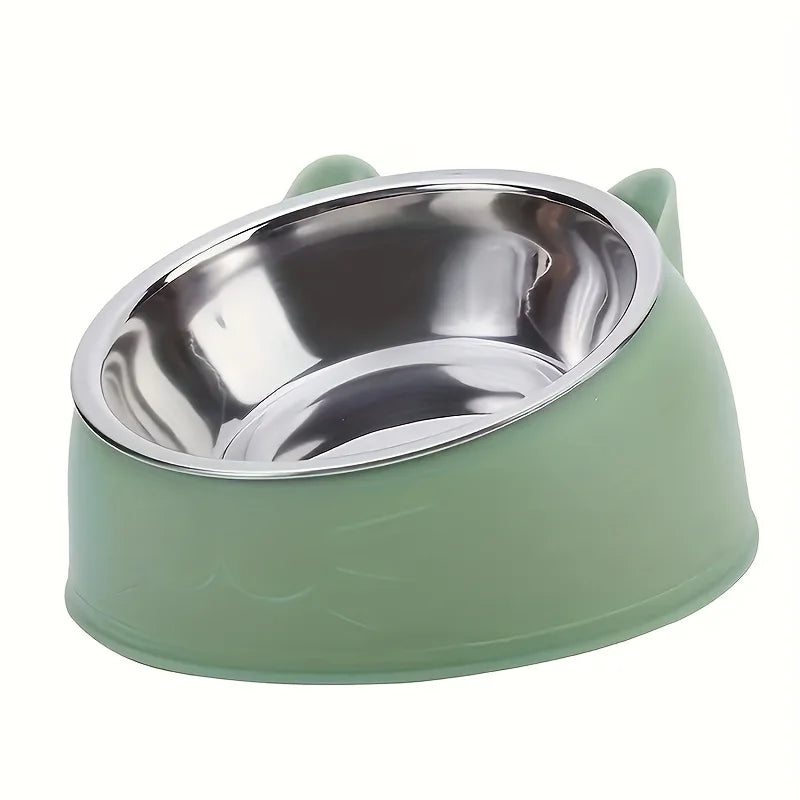 Cute Ears Elevated Tilted Bowl – Comfort & Neck Protection 🐱💛