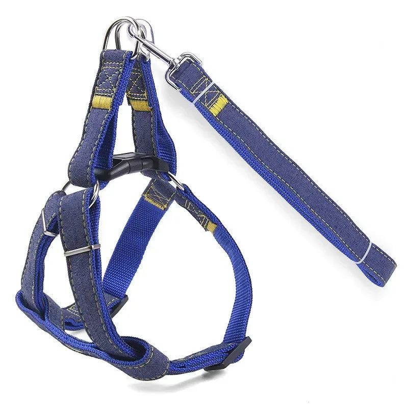 Denim Harness Set – Urban Style & Comfort 🐶👖💛