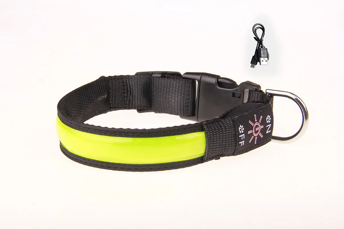 Rechargeable LED Collar – 500m Visibility & Night Safety 🌙🐶💛