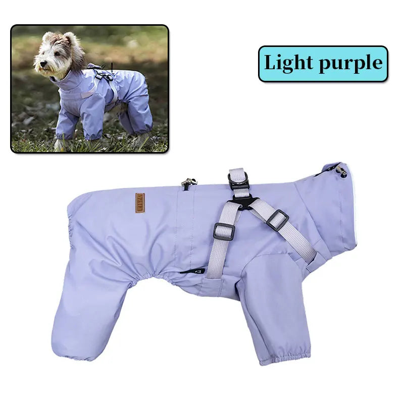 4-Legged Raincoat with Harness – Full Protection in the Rain 🌧️🐶💛