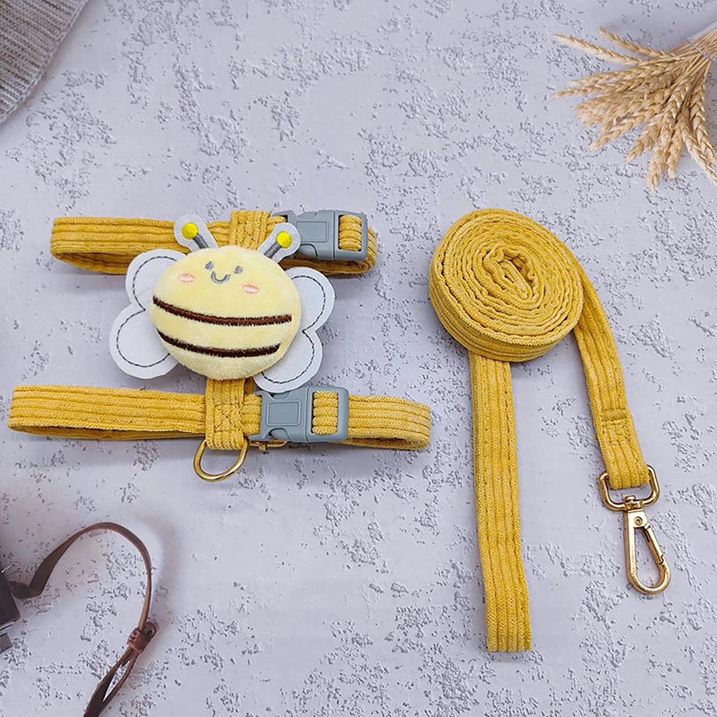 Harnais Abeille Sécurisé + Laisse – Ultra Mignon & Anti-Fugue 🐝🐶💛