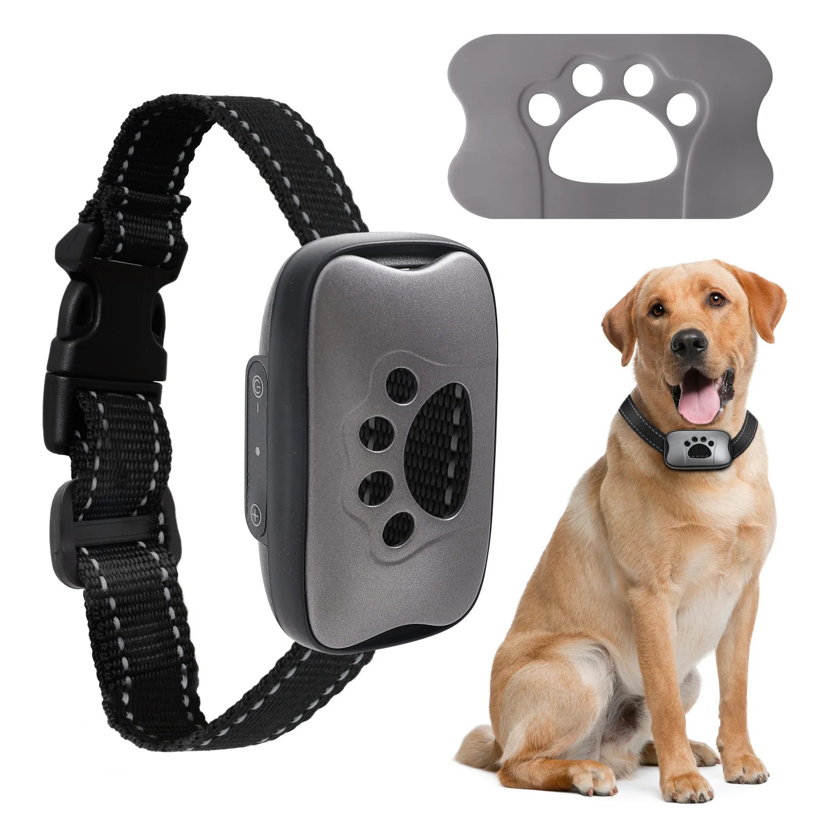 Smart Bark Collar – Ultrasonic & Gentle Vibration 🐶💛