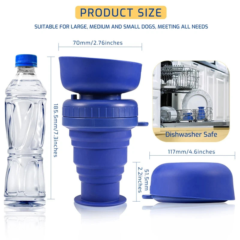 500ml Leakproof Foldable Bottle – Easy Hydration 🐶💧