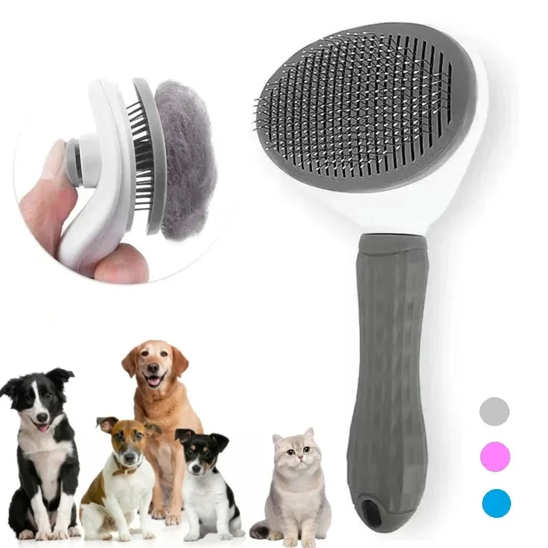Brosse Autonettoyante pour Chien & Chat – Pelage Doux & Sans Poils 🐾✨