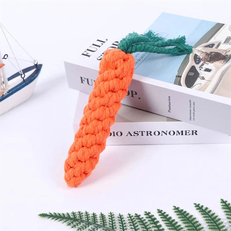 Braided Cartoon Rope Toy – Play & Clean Teeth 🪢🐶💛