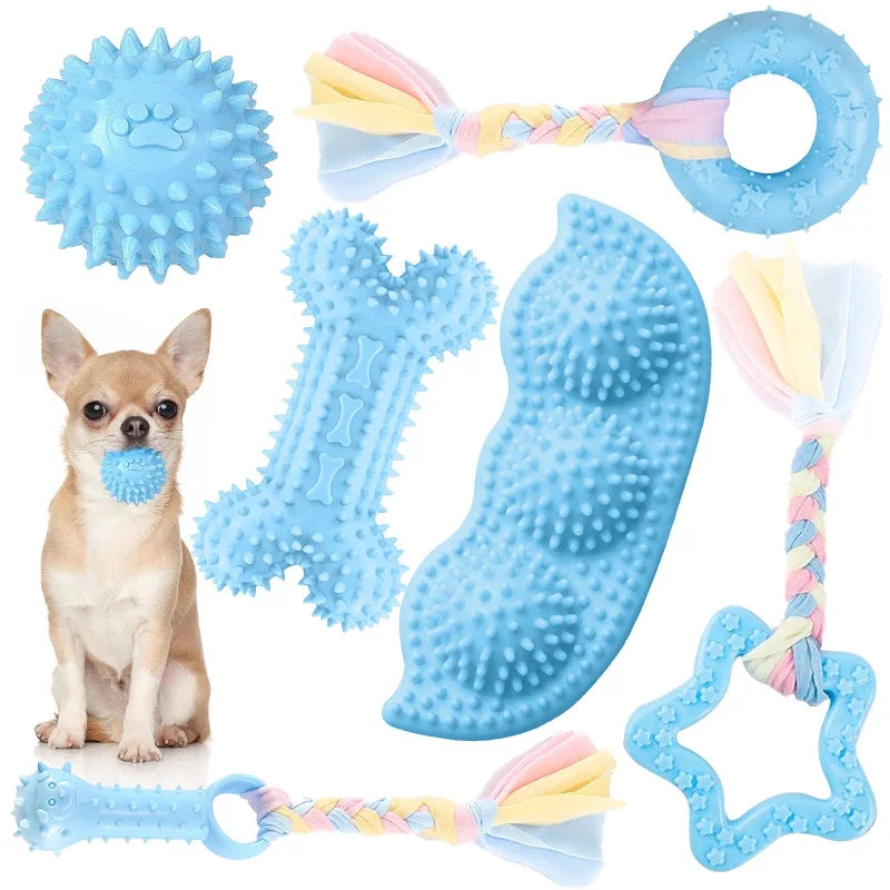 Jouet à Mâcher Dentaire – Anti-Ennui & Hygiène Totale 🦴🐶💛
