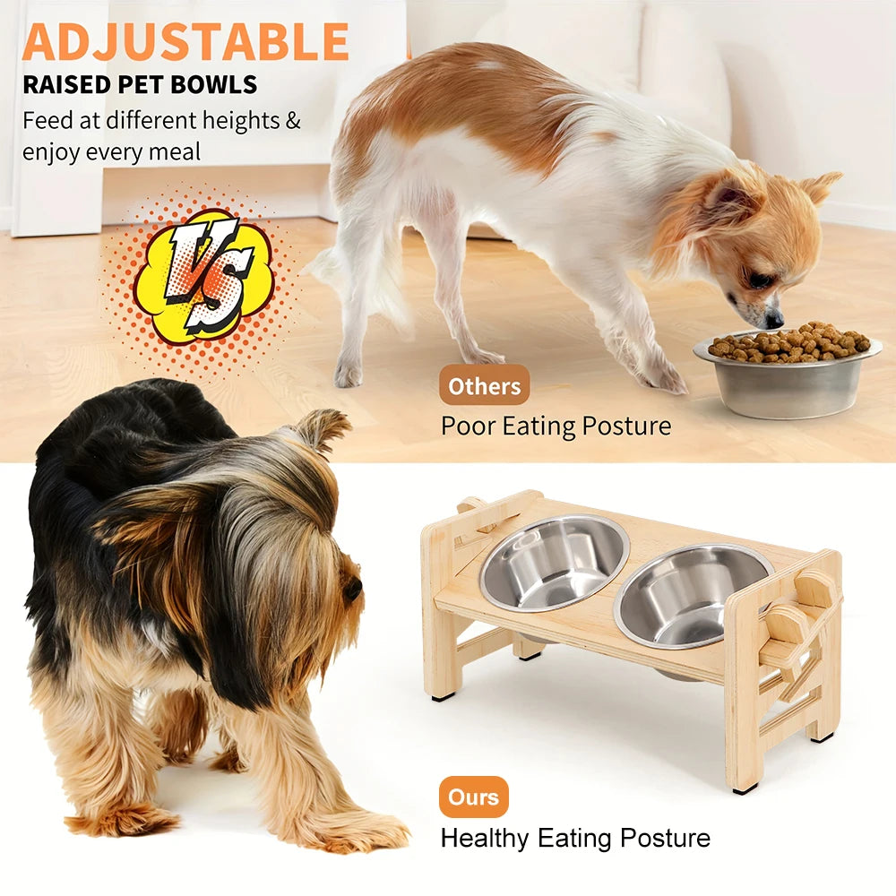 Support Surélevé Ajustable avec Bols Inox – Confort & Digestion Optimale 🐶💛