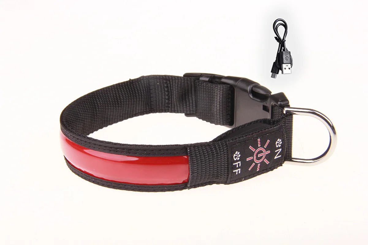 Rechargeable LED Collar – 500m Visibility & Night Safety 🌙🐶💛