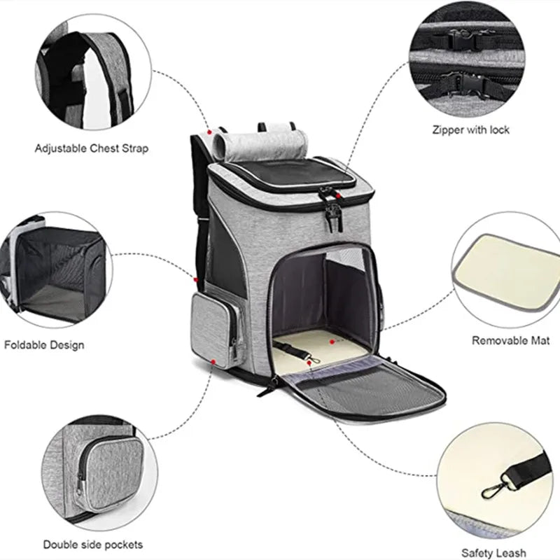 Comfort+ Expandable Bag – XL Space & Breathable Transport 🐶🐱💛