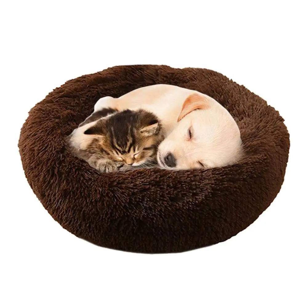 Ultra-Soft Calming Donut Bed – Anti-Stress Comfort & Cozy Warmth 🐶💛