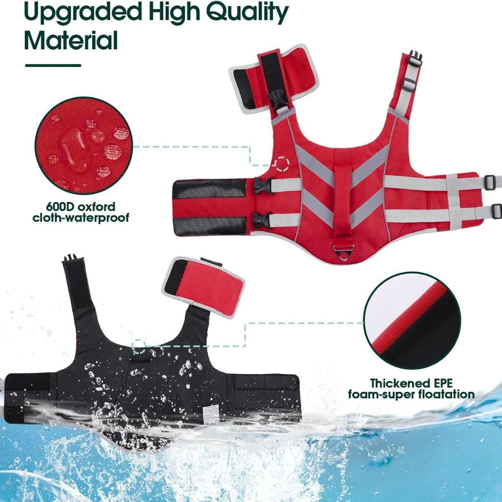Gilet de Sauvetage pour Chien – Flottabilité & Sécurité Maximale 🐶🌊🦈💛