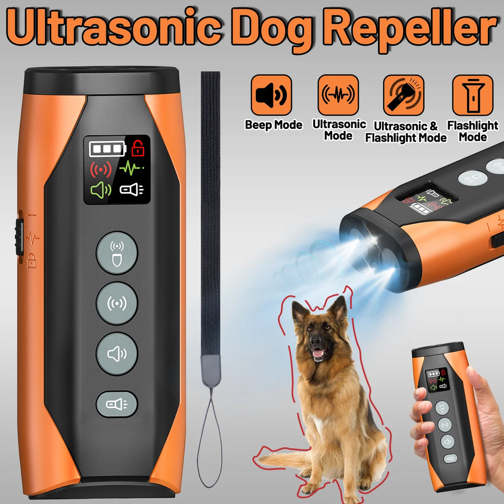 Répulsif Ultrason 4-en-1 – Stop Aboiements & Contrôle Intelligent 🐶🔊💛