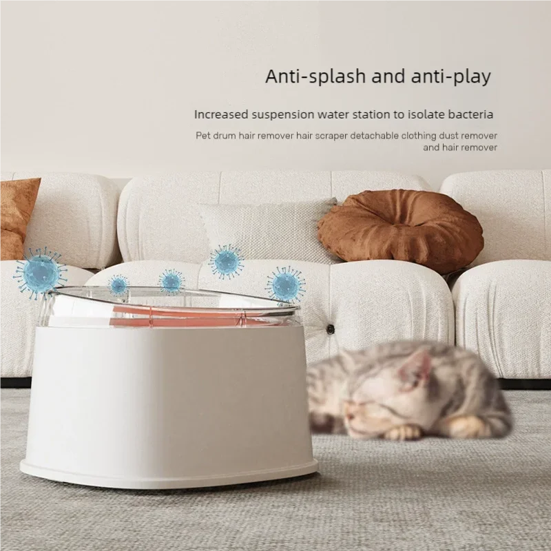 Bol d’Eau Flottant Anti-Éclaboussures 2L – Museau Sec & Maison Propre 🐶💛