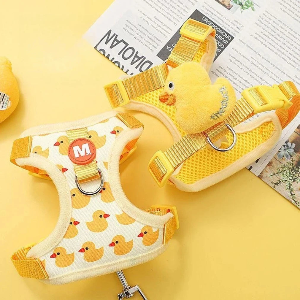 Cartoon Duck Harness – Cute Style & Breathable Comfort 🐥🐶💛