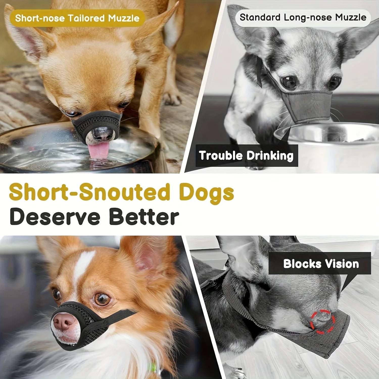 Fabric Anti-Bark Muzzle – Gentle & Lightweight Control 🐶🛑💛