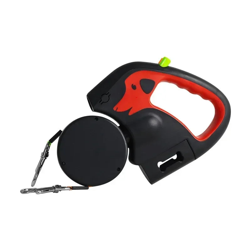 360° Retractable Double Leash for Two Dogs