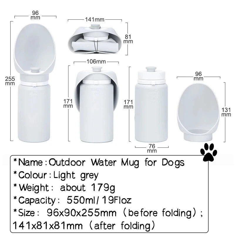 Foldable Silicone Bottle 550ml – Waste-Free Hydration 🐶💧
