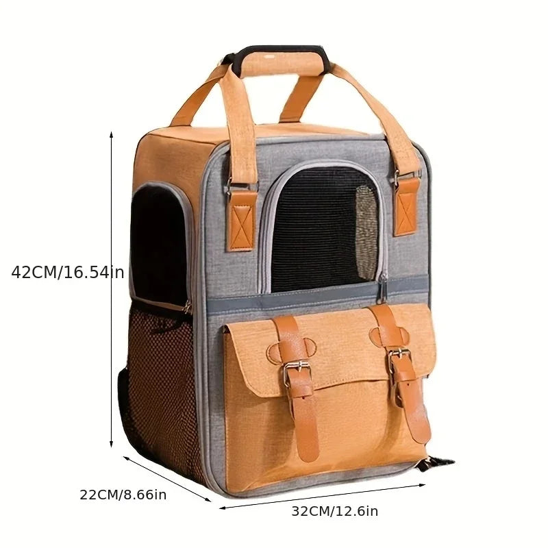 Comfort+ Breathable Backpack – Secure Transport for Small Dogs 🐶💛