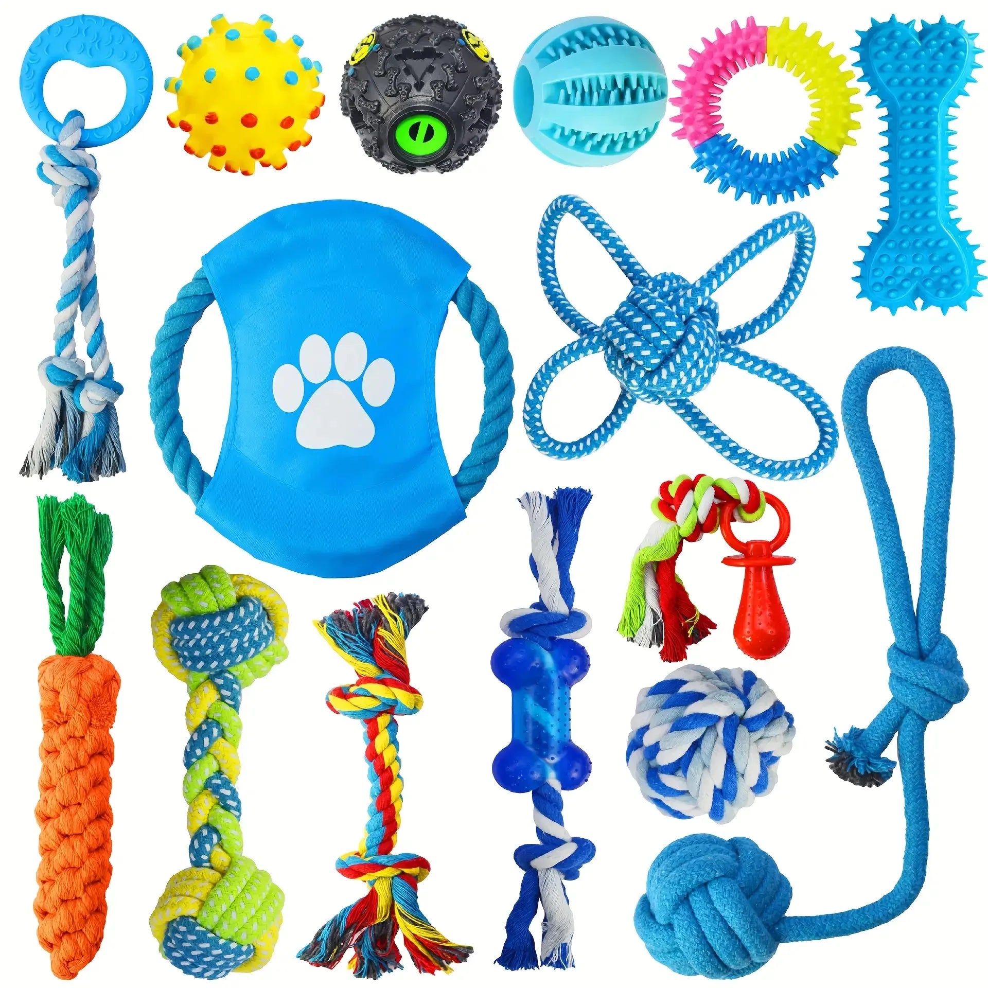 Ensemble 15 Jouets Résistants – Anti-Destruction & Amusement Infini 🐶🎾💛