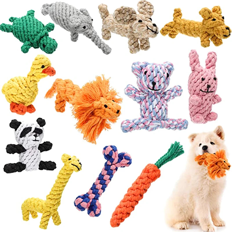 Cartoon Rope Toy – Durable & Interactive Play 🪢🐶💛