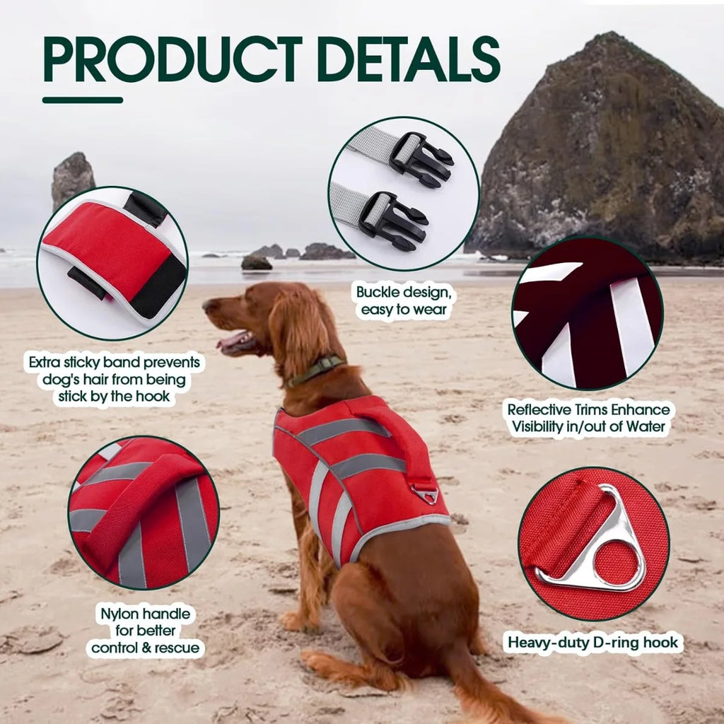 Gilet de Sauvetage pour Chien – Flottabilité & Sécurité Maximale 🐶🌊🦈💛