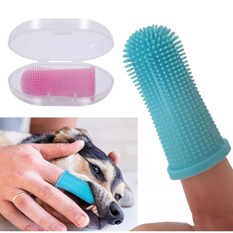 Brosse à Dents Doigt 360° – Nettoyage Doux & Haleine Fraîche 🐶💛