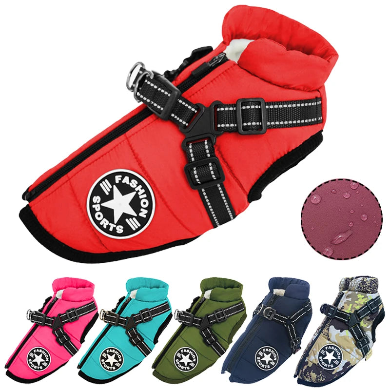 Waterproof Winter Dog Coat – Warmth & Protection with Integrated Harness