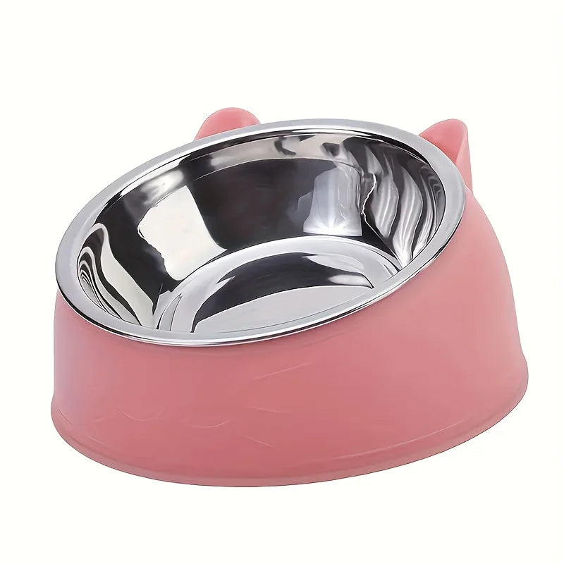Bol Surélevé Incliné Oreilles Mignonnes – Confort & Protection du Cou 🐱💛