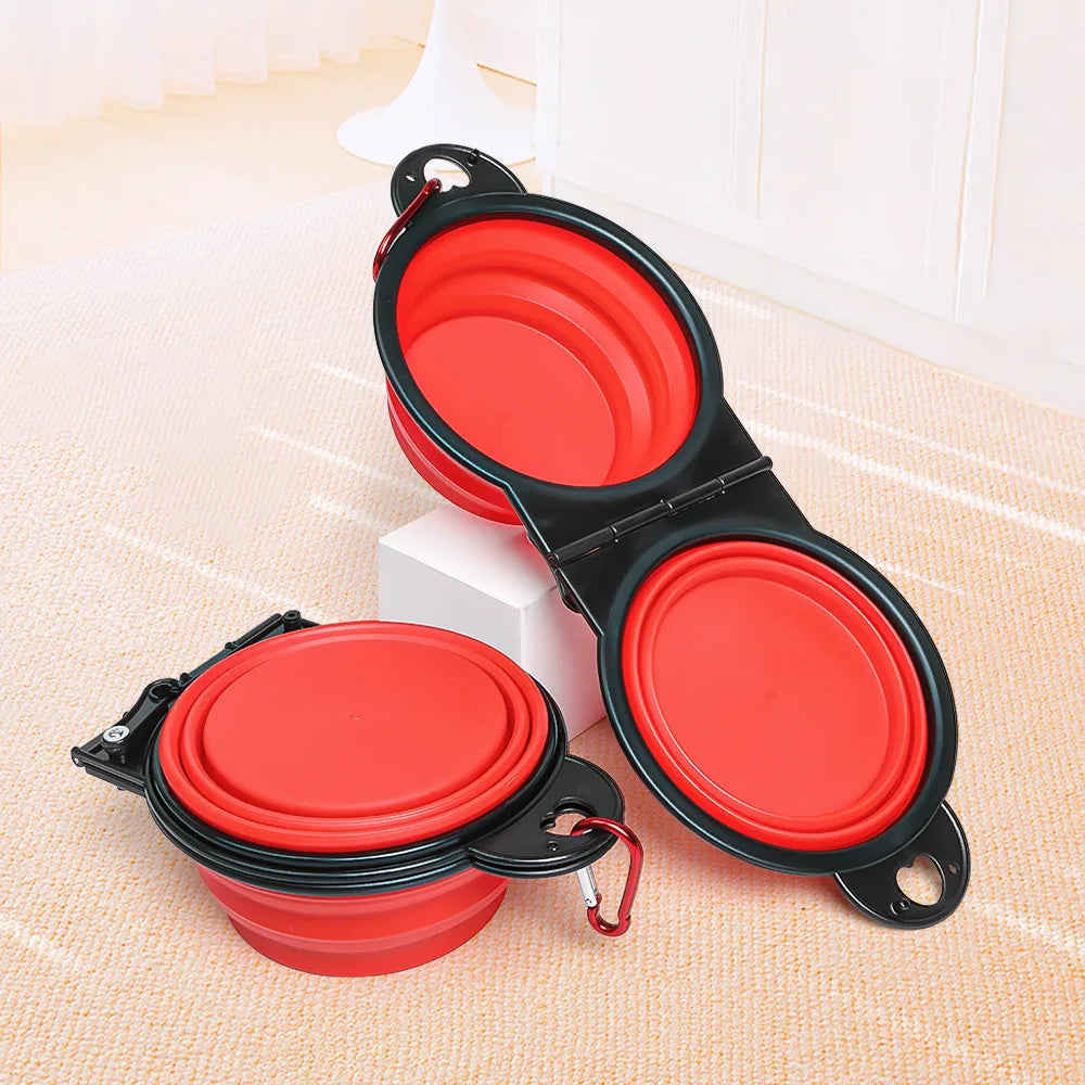 2-in-1 Foldable Double Bowl – Travel & Maximum Practicality 🥣🐶💛