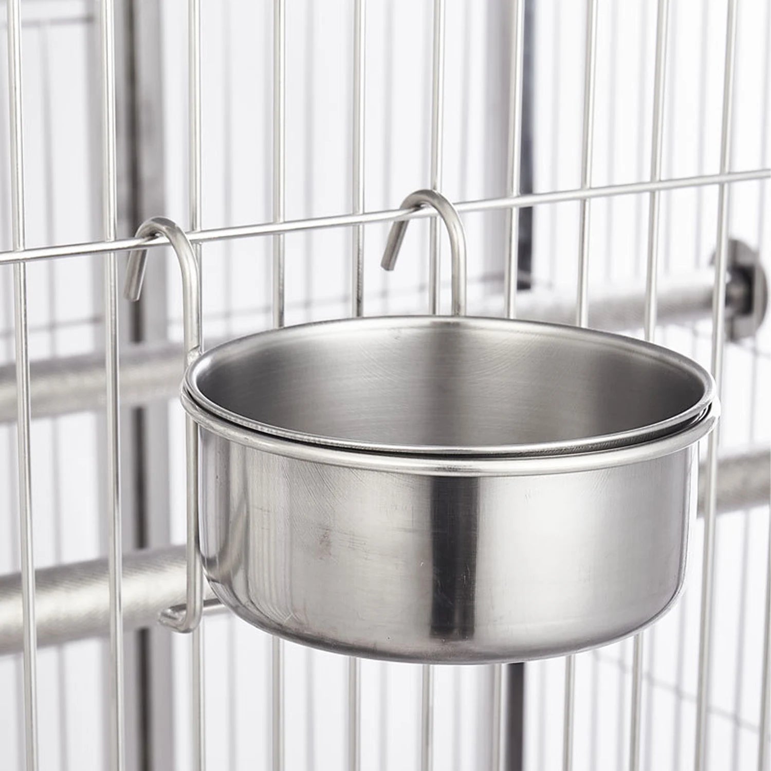 Bol Suspendu en Inox pour Cage – Fixation Solide & Repas Sans Renversement 🐾🥣