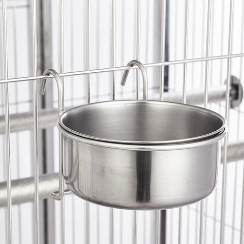 Bol Suspendu en Inox pour Cage – Fixation Solide & Repas Sans Renversement 🐾🥣