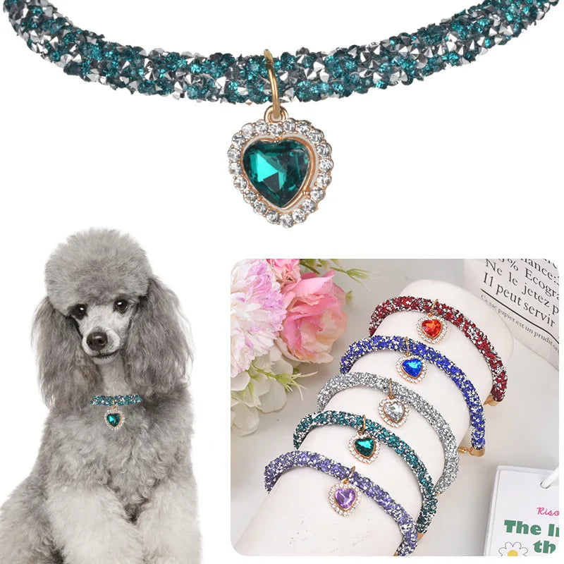 Collier Cristal Luxe – Élégance & Amour 💎🐶💛
