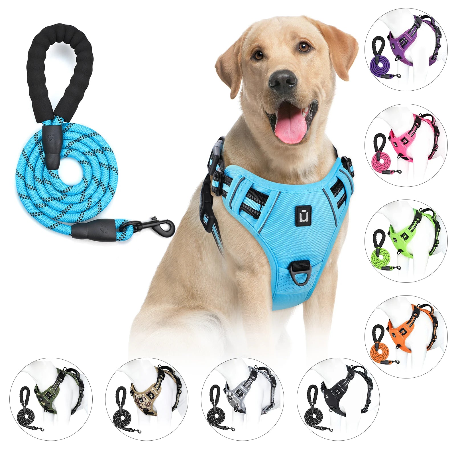 Anti-Pull Harness + 1.5 m Leash – Total Control & Comfort 🐶💛