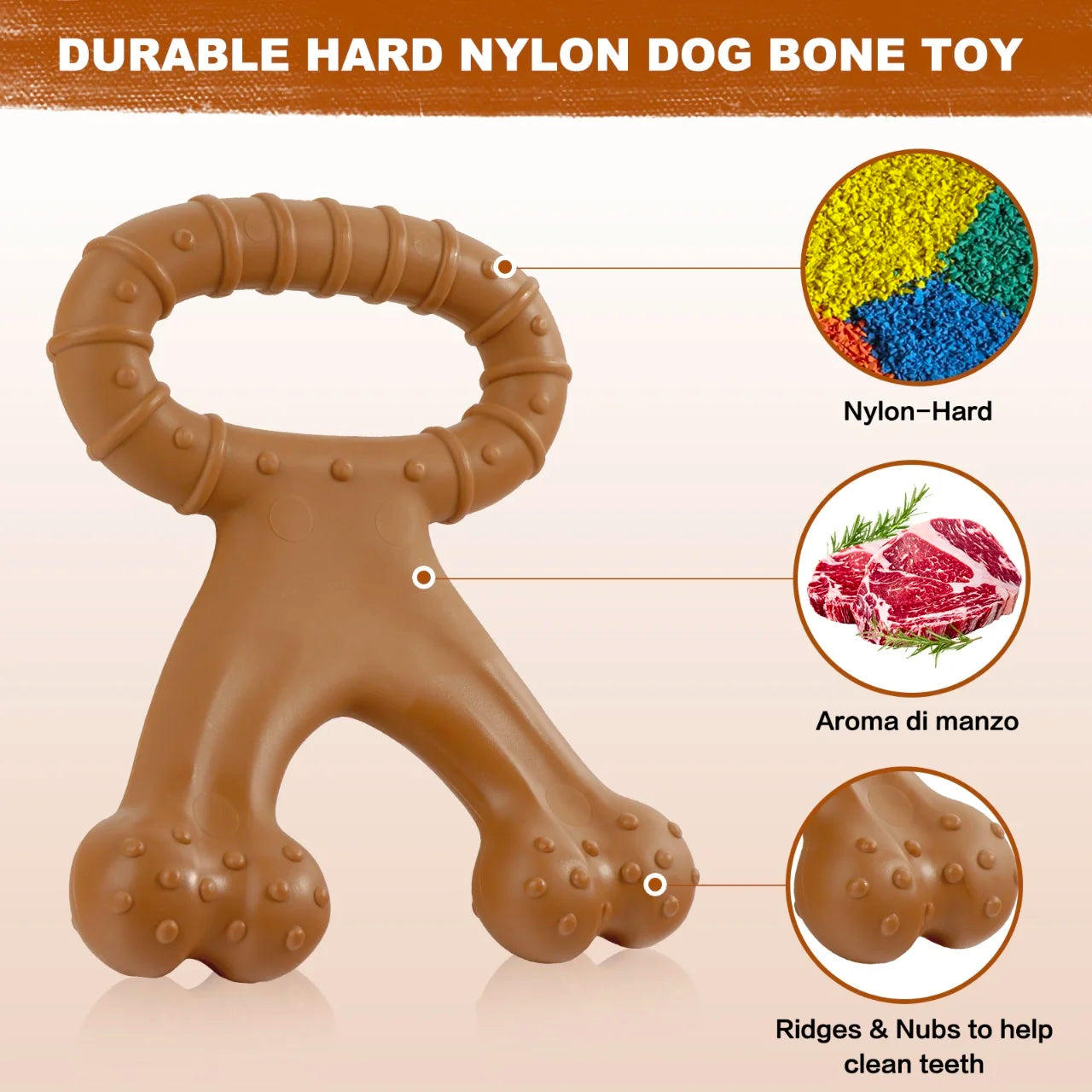 Beef Flavored Dental Bone – Chewing & Clean Teeth 🦴🐶💛