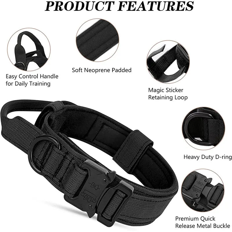 Collier Tactique Sport en Nylon – Contrôle & Résistance Optimale 🐕💪