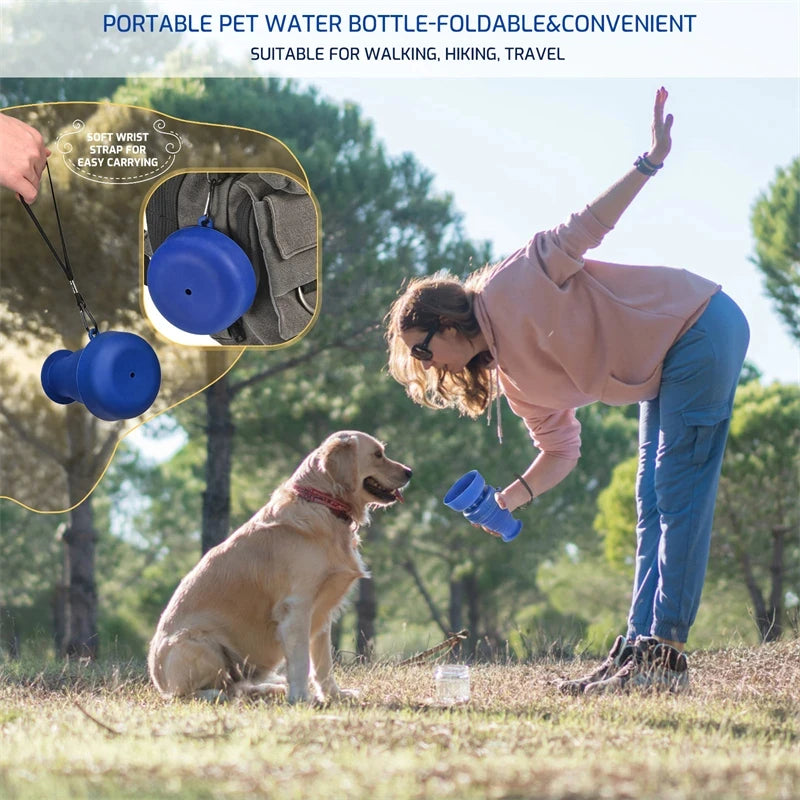 Bouteille Pliable Anti-Fuite 500ml – Hydratation Facile 🐶💧