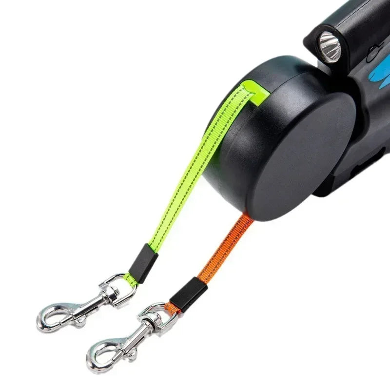 360° Retractable Double Leash for Two Dogs