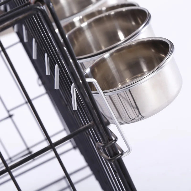 Bol Suspendu en Inox pour Cage – Fixation Solide & Repas Sans Renversement 🐾🥣