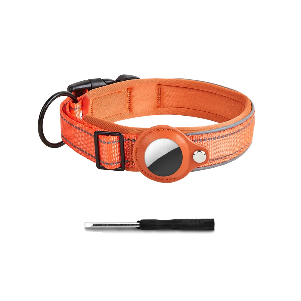 Reflective Secure AirTag Collar – Tracking & Total Protection 🐶💛
