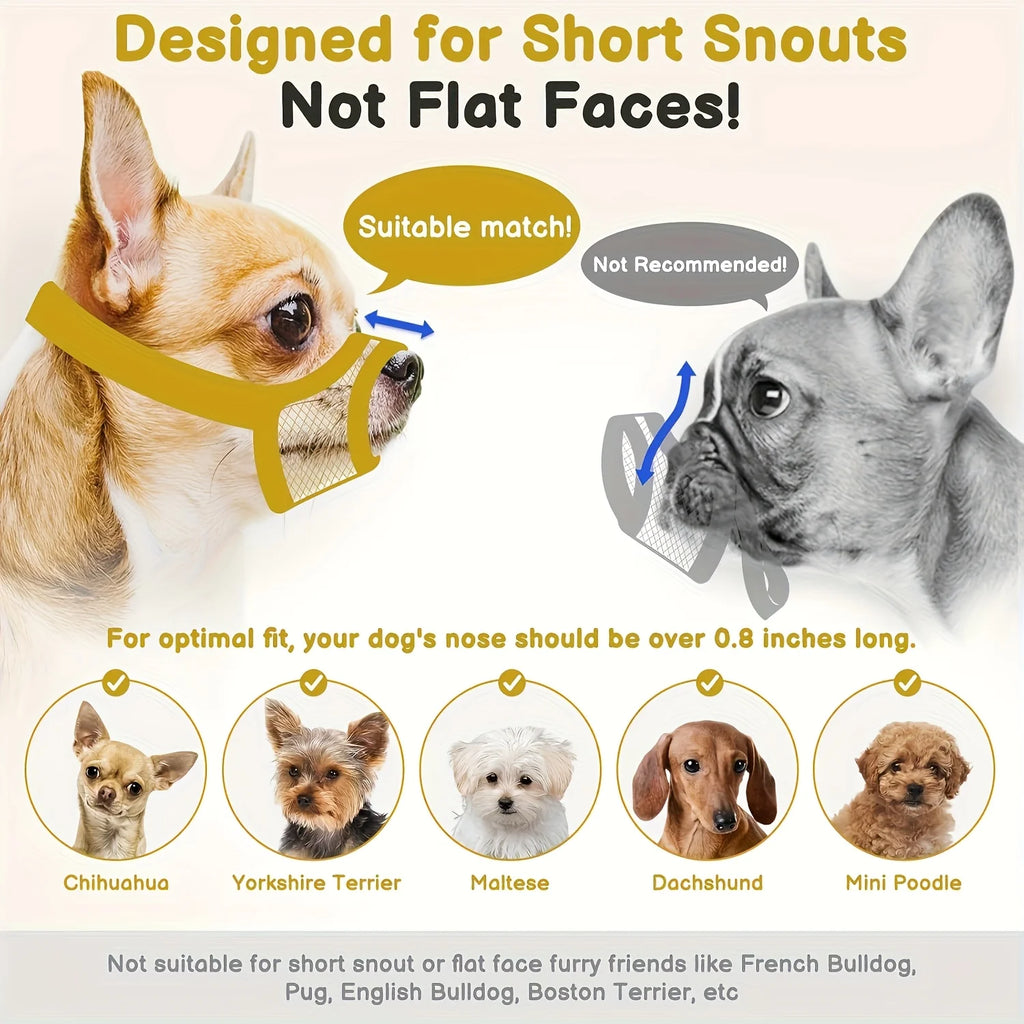 Museau Anti-Aboiement Tissu – Contrôle Doux & Léger 🐶🛑💛