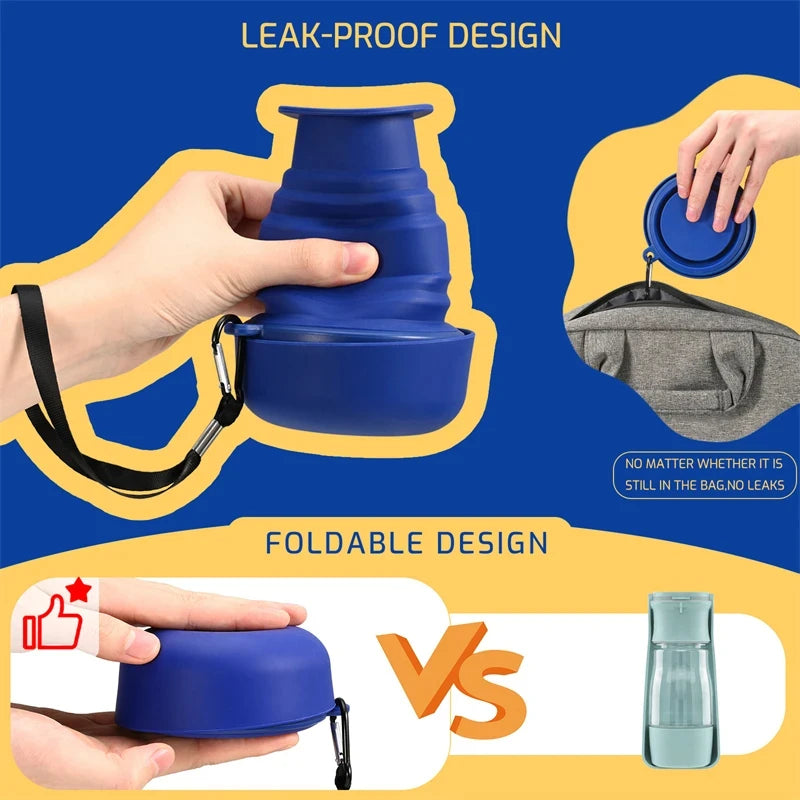 500ml Leakproof Foldable Bottle – Easy Hydration 🐶💧