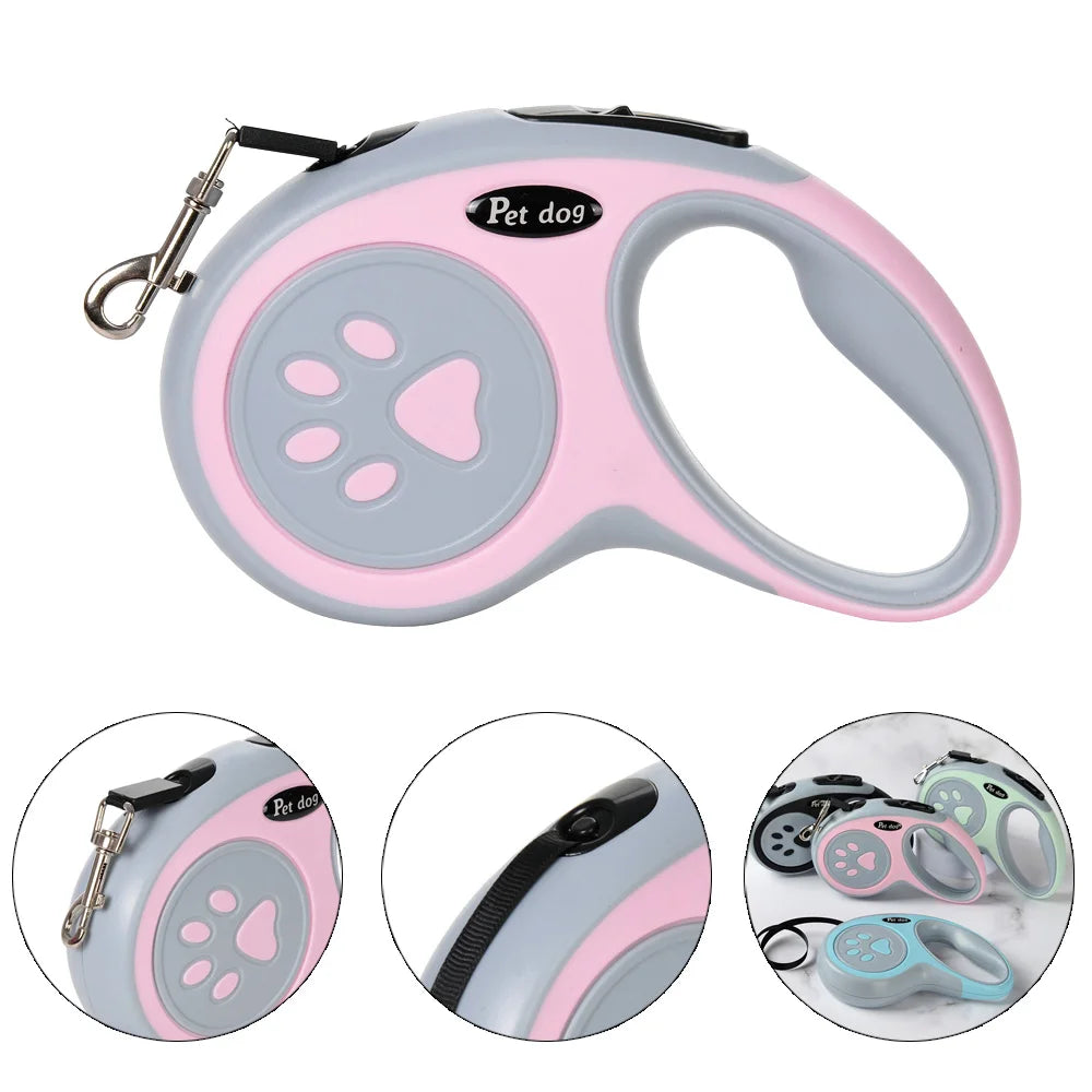 Comfort+ Retractable Dog Leash – 3M / 5M, Easy Control & Total Freedom 🐶💛