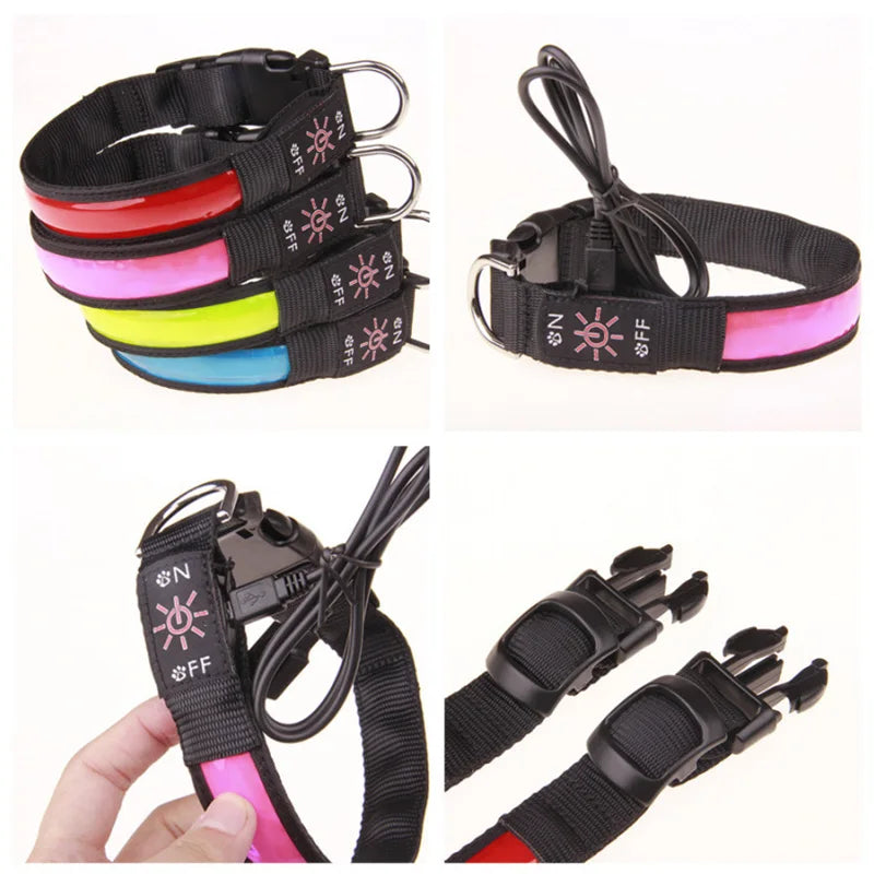 Rechargeable LED Collar – 500m Visibility & Night Safety 🌙🐶💛