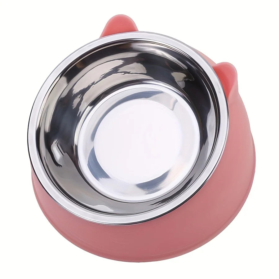 Bol Surélevé Incliné Oreilles Mignonnes – Confort & Protection du Cou 🐱💛